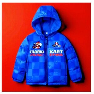 Nintendo Super Mario Bros Winter Jacket Boy Mario Kart Graphic Puffer Size 8